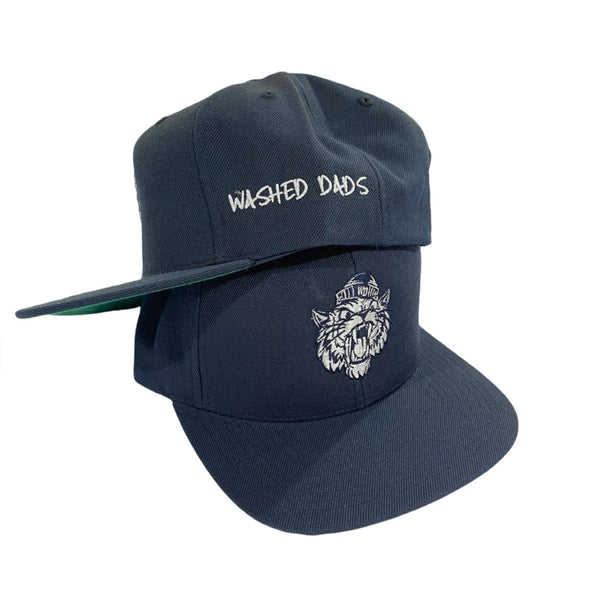 Navy Varsity Snapback – Washed Dads